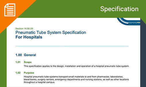 Pneumatic Tube System Specification Section